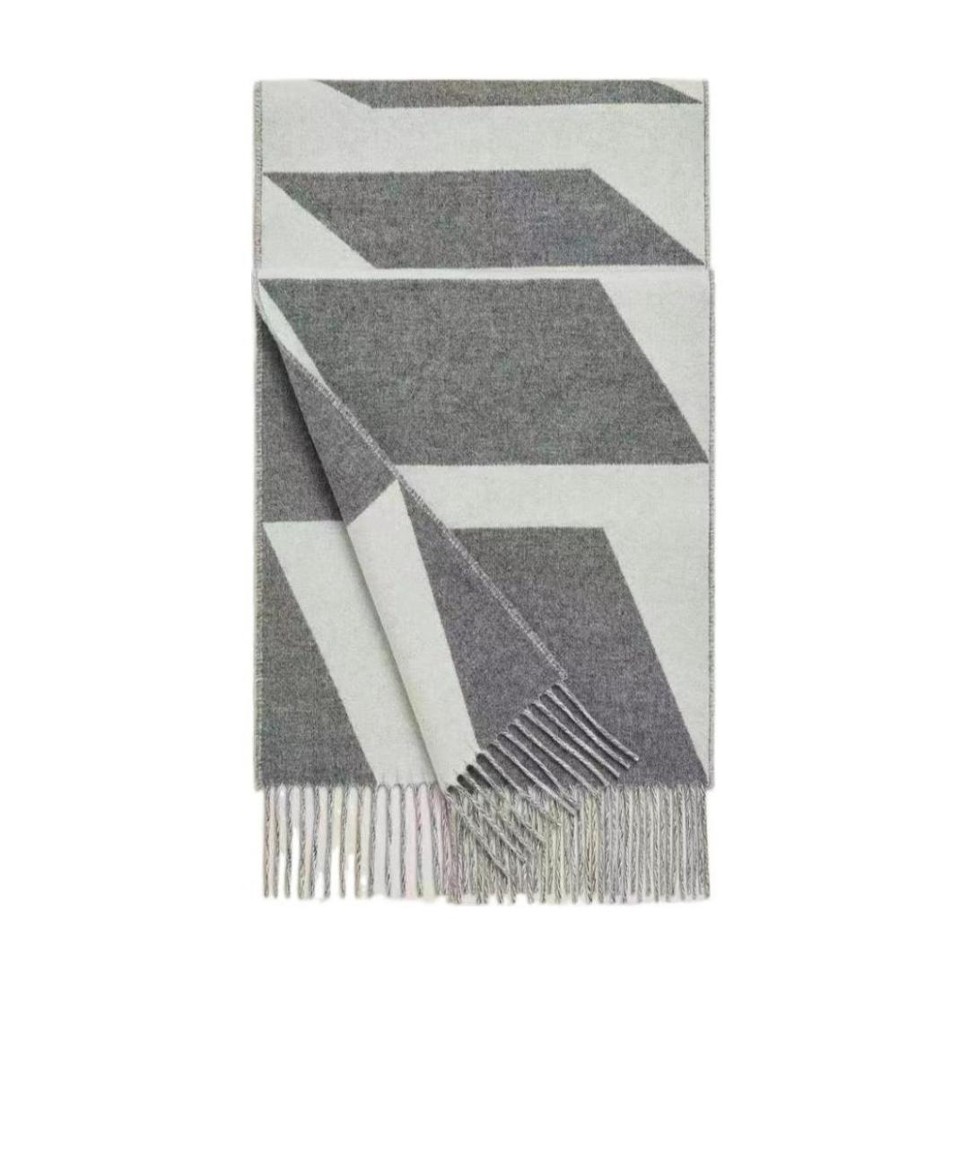 HERMES Серый кашемировый шарф, фото 1