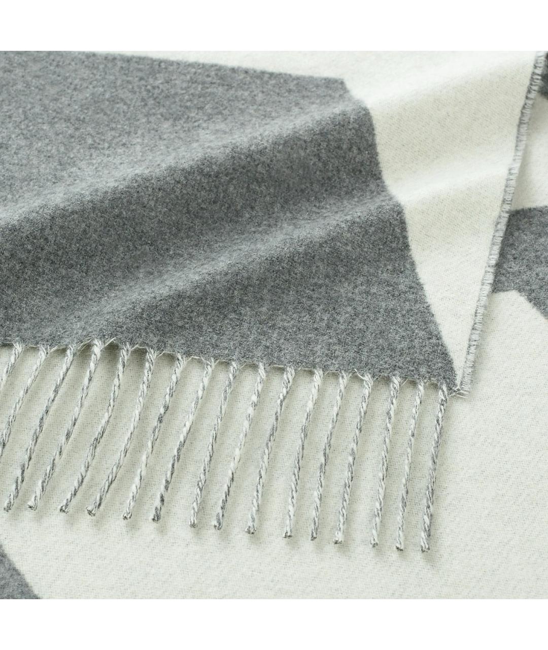 HERMES Серый кашемировый шарф, фото 2