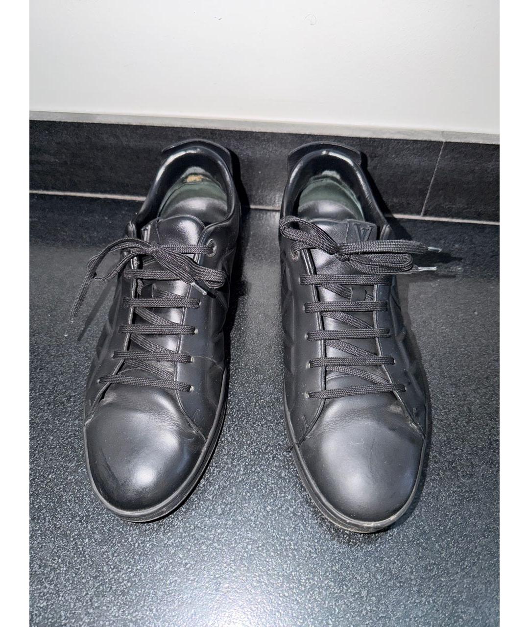 LOUIS VUITTON Черные кожаные низкие кроссовки / кеды, фото 2