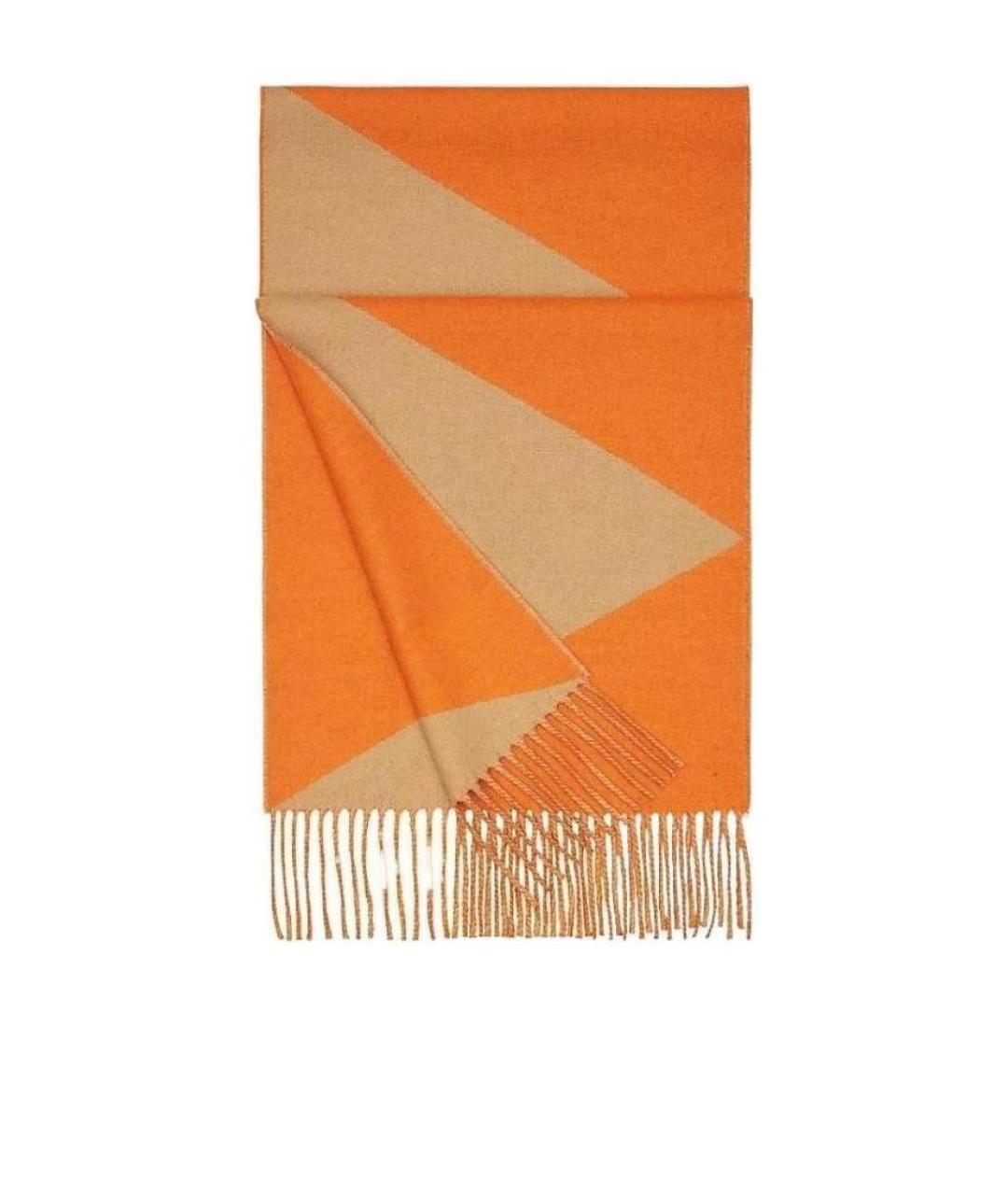 HERMES Оранжевый кашемировый шарф, фото 1
