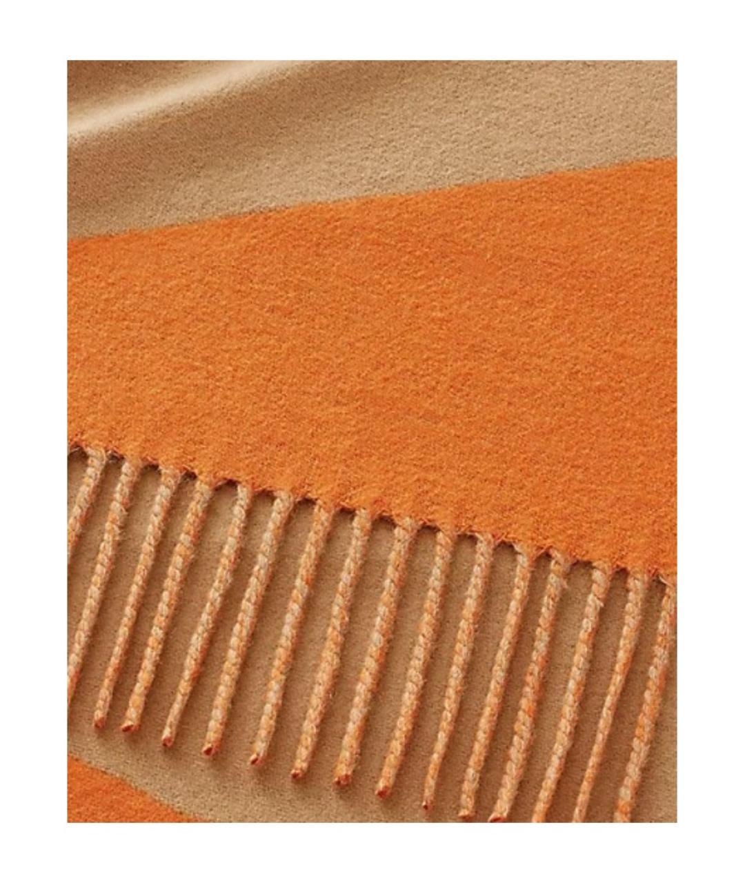 HERMES Оранжевый кашемировый шарф, фото 2