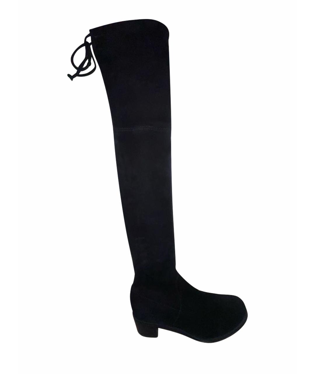 STUART WEITZMAN Черные замшевые ботфорты, фото 1