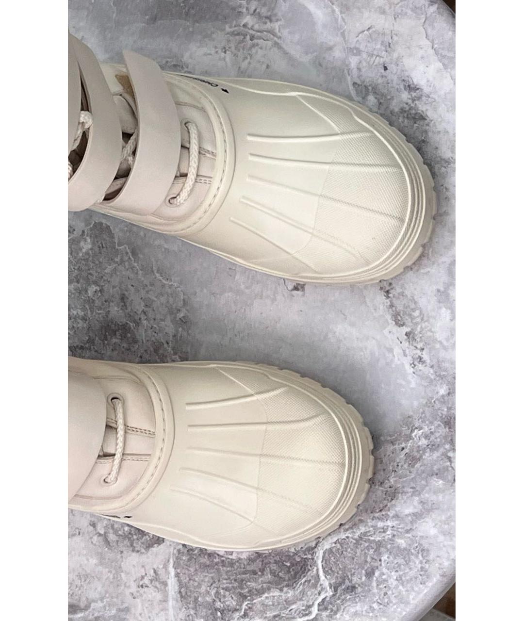 CHRISTIAN DIOR Бежевые кожаные сапоги, фото 3