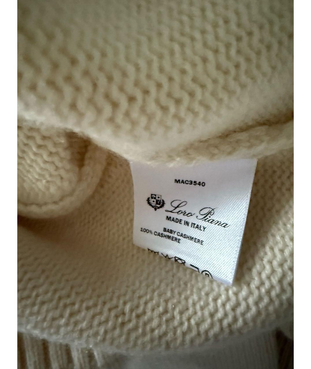 LORO PIANA Белый кашемировый джемпер / свитер, фото 5