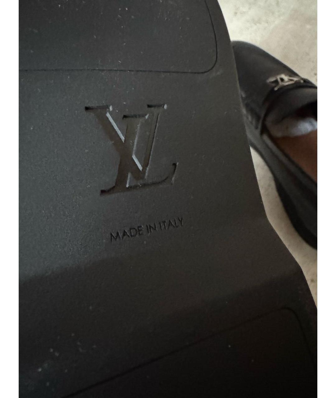 LOUIS VUITTON Черные кожаные лоферы, фото 6