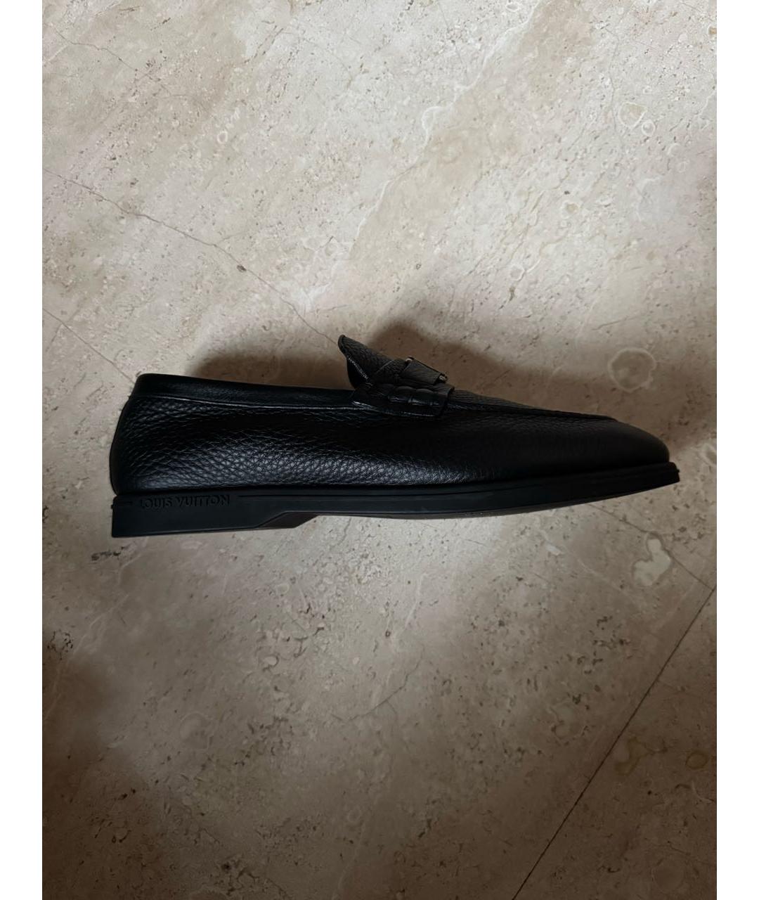 LOUIS VUITTON Черные кожаные лоферы, фото 7
