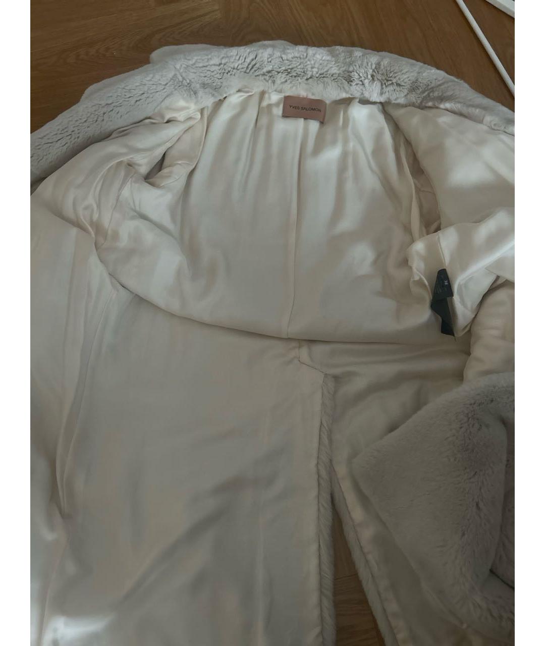 YVES SALOMON Бежевая меховая шуба, фото 6