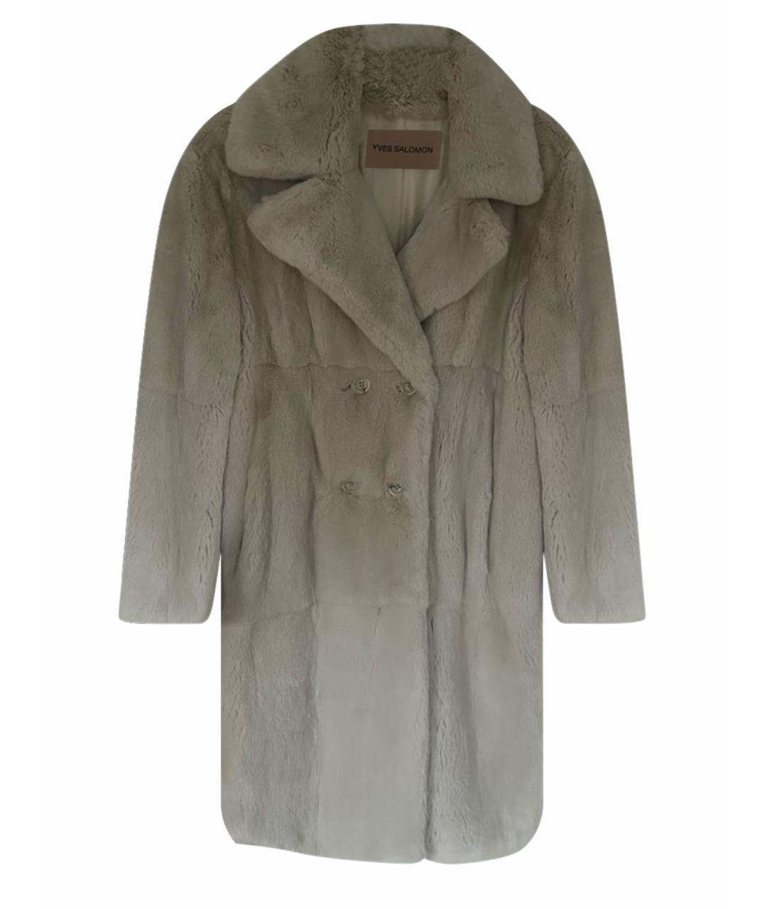 YVES SALOMON Бежевая меховая шуба, фото 1