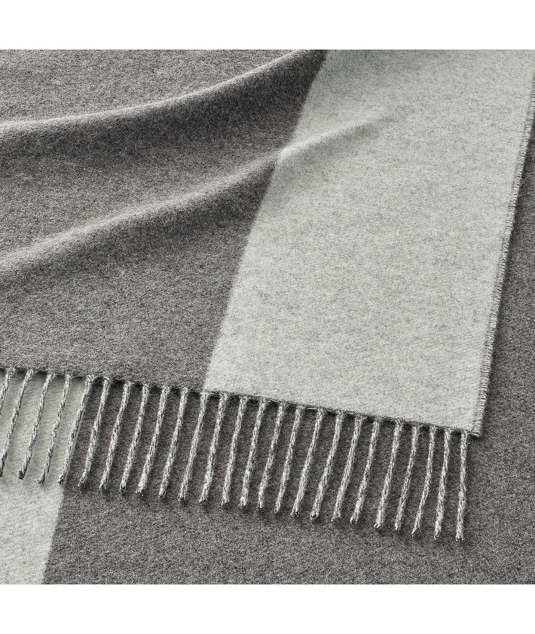 HERMES Серый кашемировый шарф, фото 2