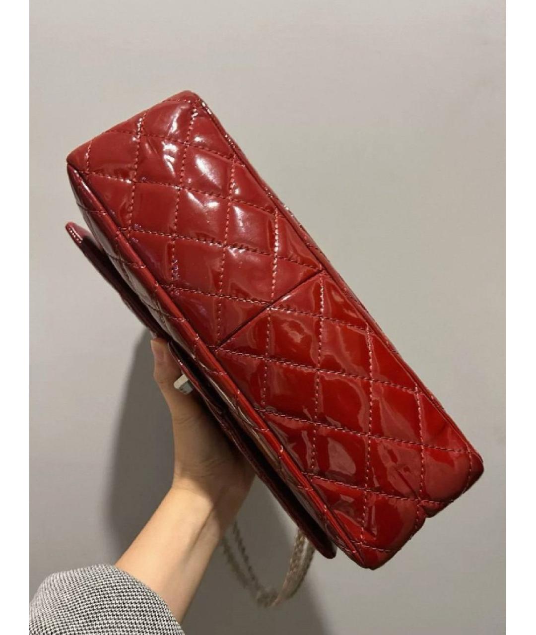 CHANEL Бордовая кожаная сумка через плечо, фото 8