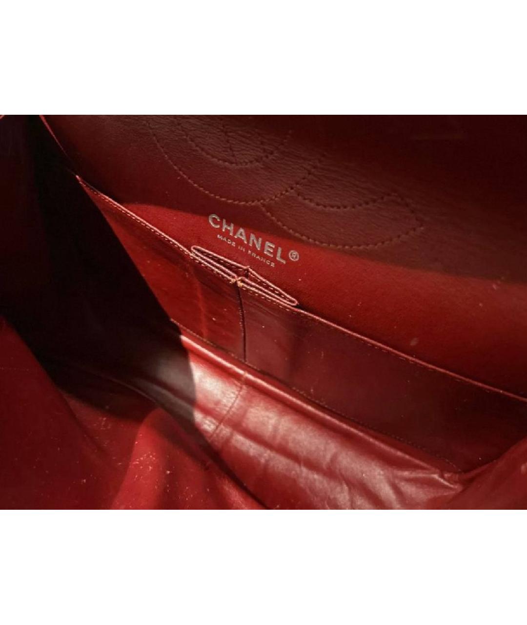 CHANEL Бордовая кожаная сумка через плечо, фото 6