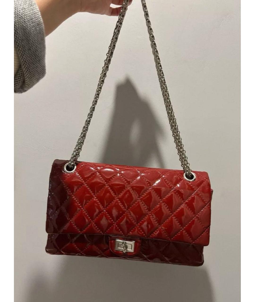 CHANEL Бордовая кожаная сумка через плечо, фото 10