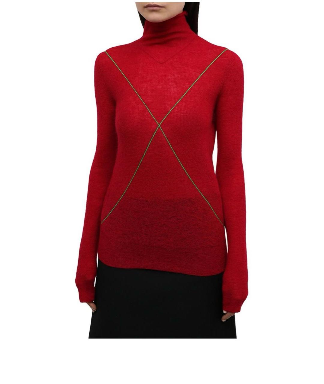 BOTTEGA VENETA Бордовая водолазка, фото 5