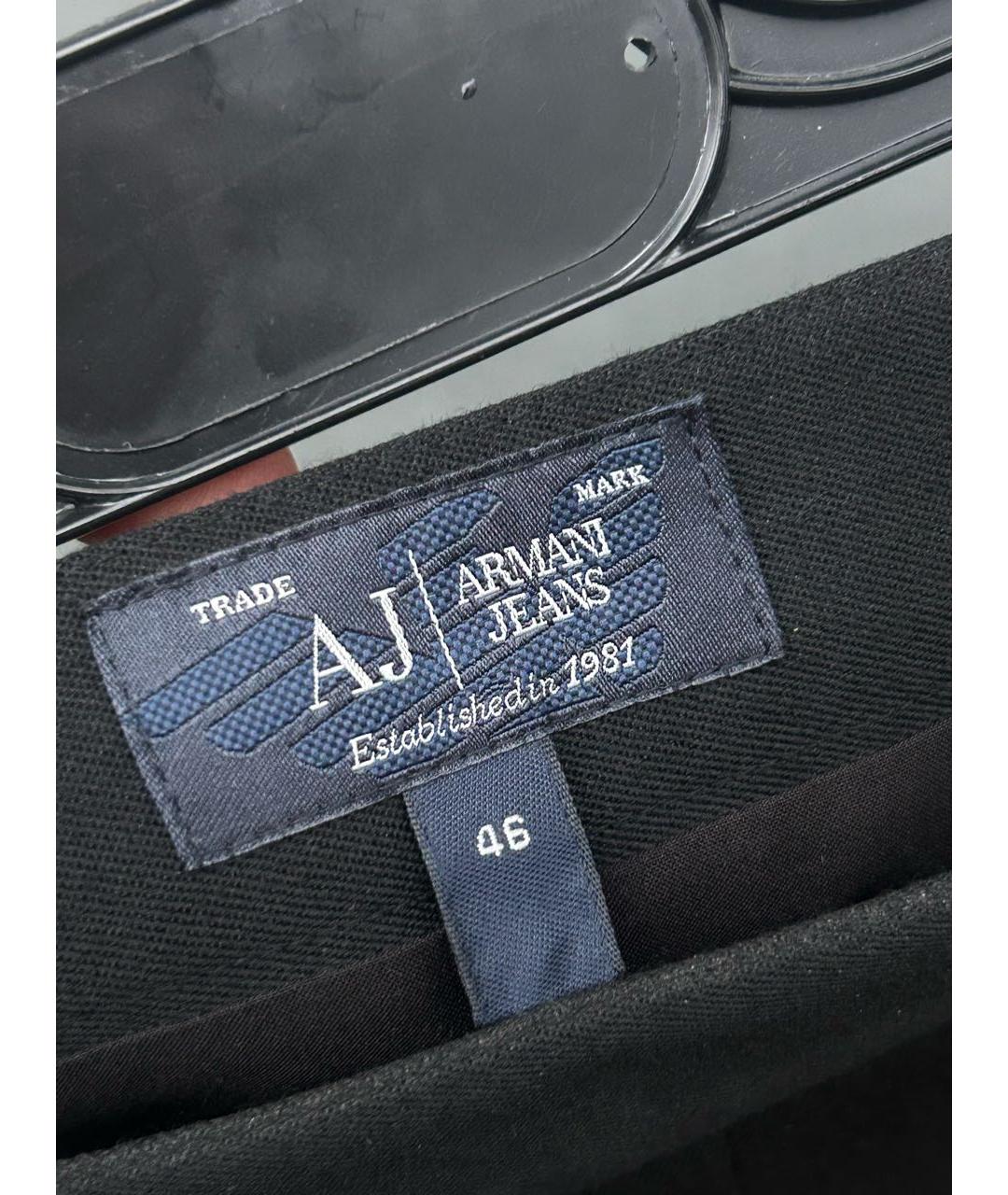 ARMANI JEANS Черная шерстяная юбка мини, фото 2