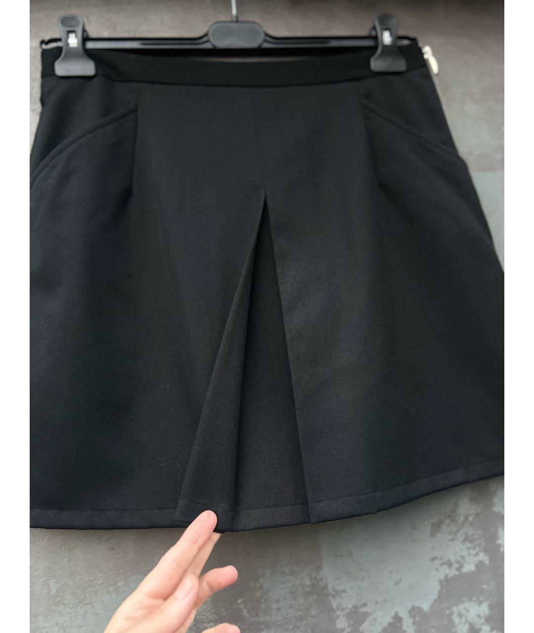 ARMANI JEANS Черная шерстяная юбка мини, фото 4