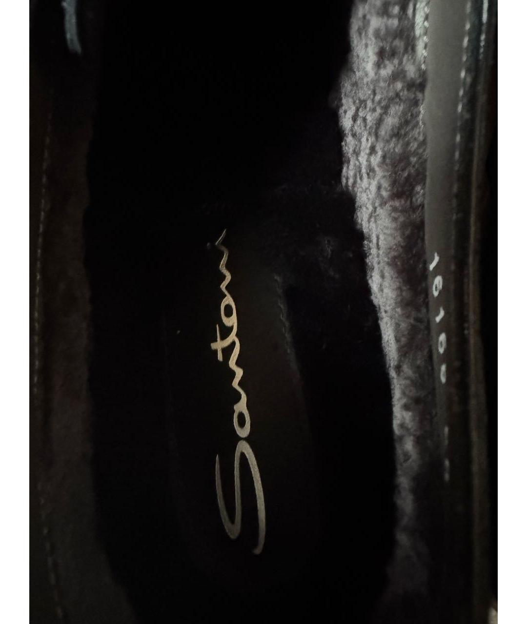 SANTONI Темно-синие замшевые лоферы, фото 4