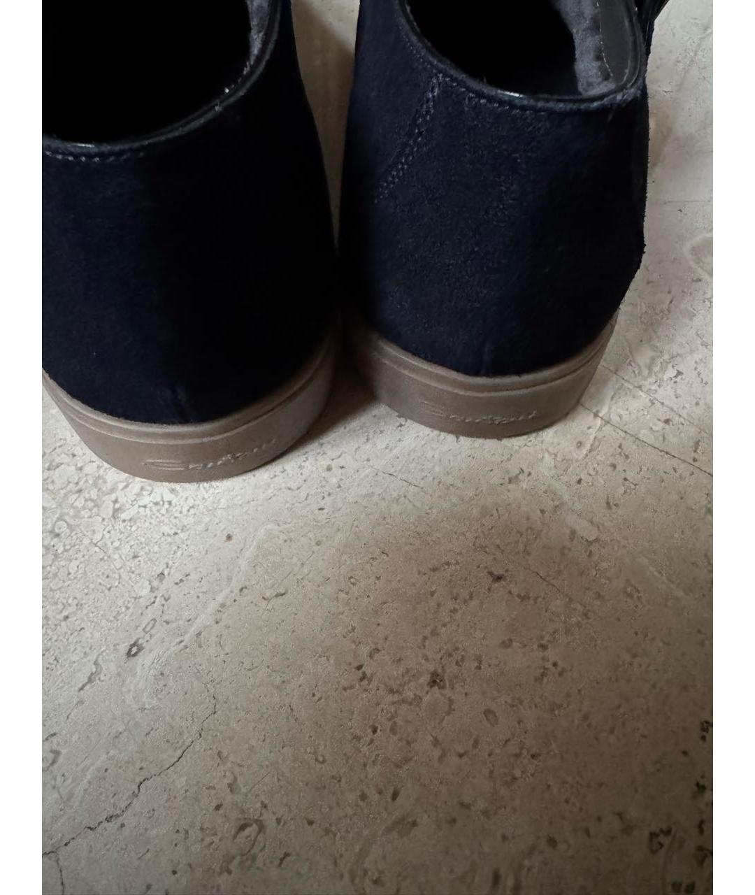 SANTONI Темно-синие замшевые лоферы, фото 3