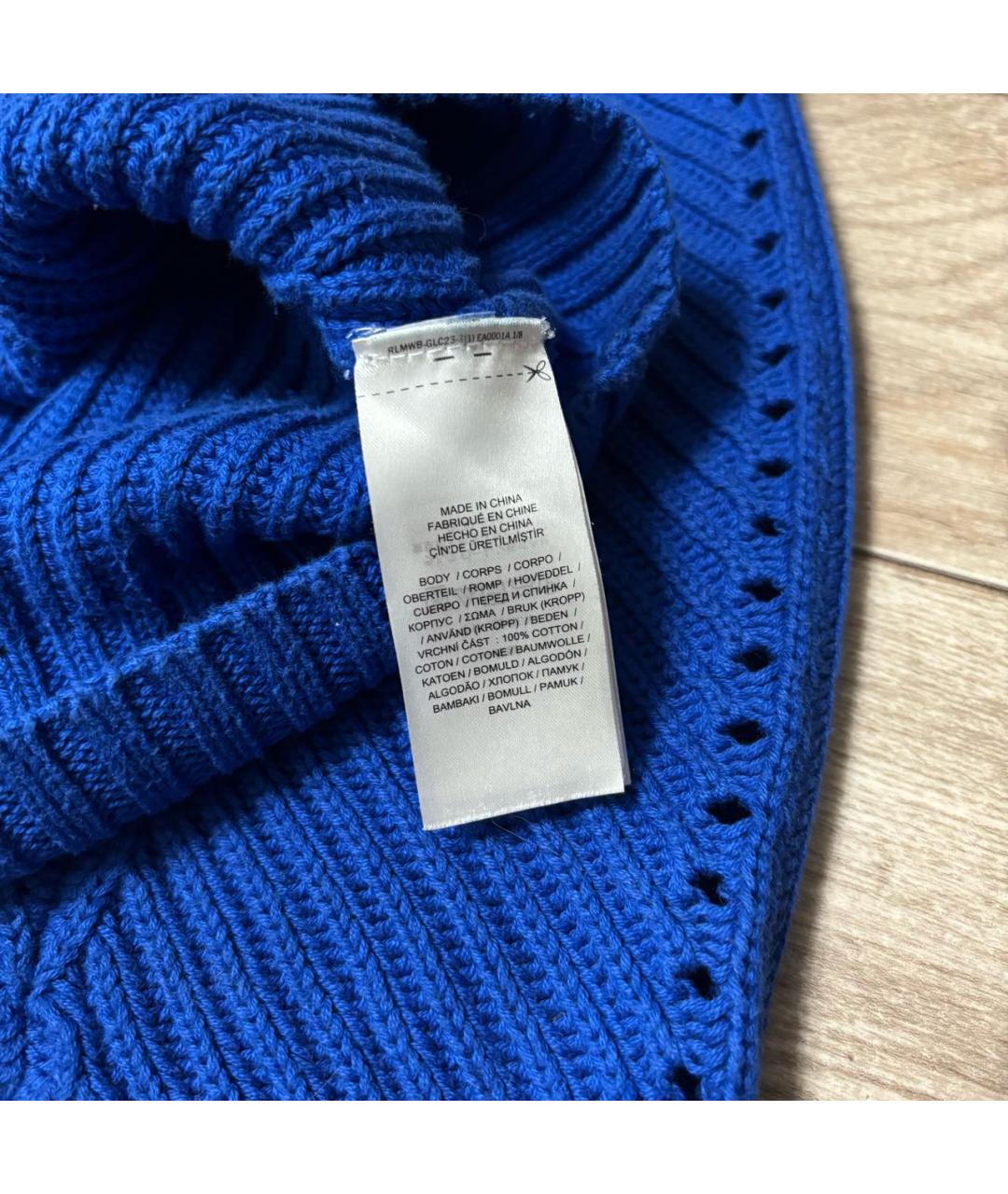 RALPH LAUREN Синий хлопковый джемпер / свитер, фото 5