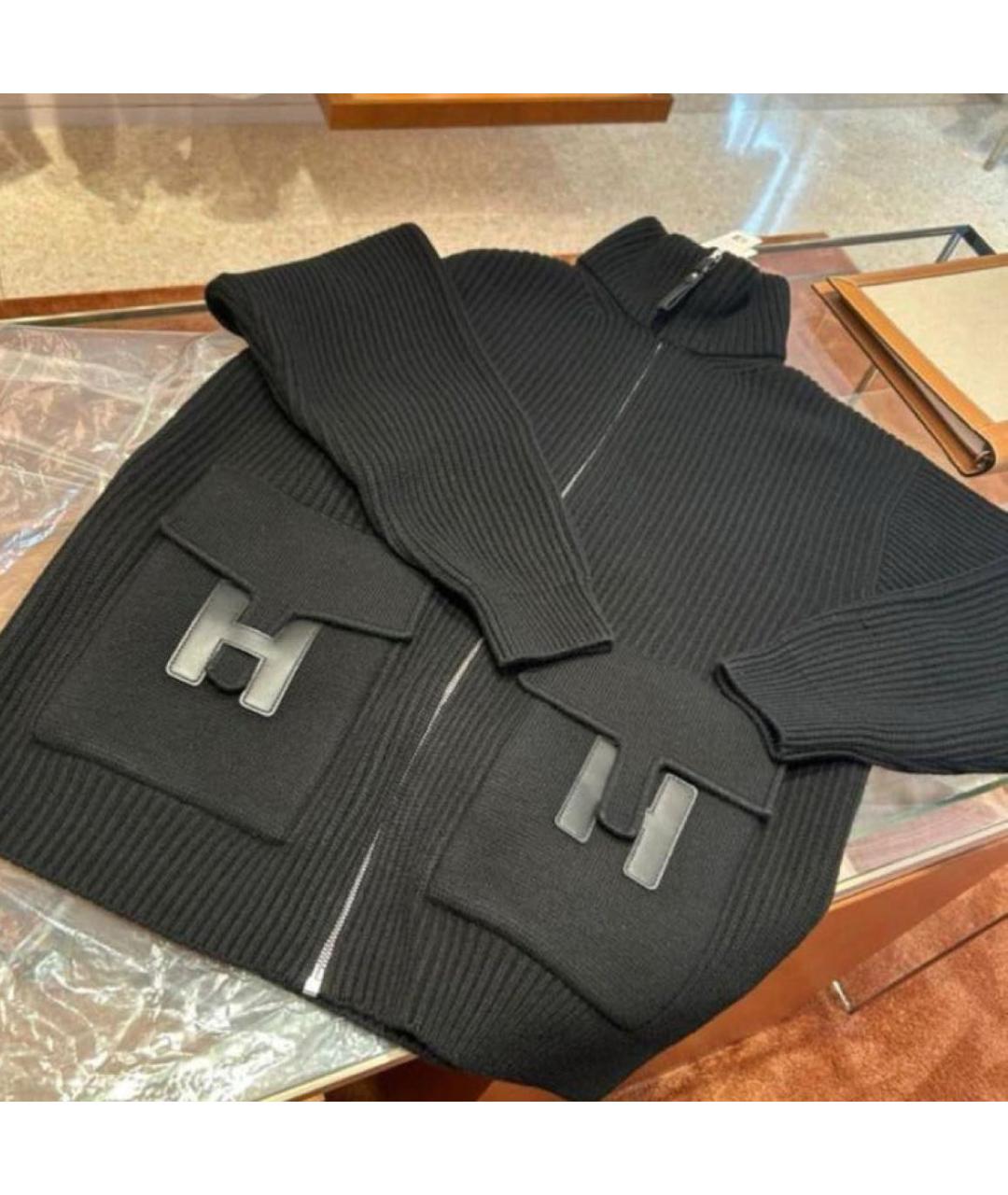 HERMES Черный шерстяной жакет/пиджак, фото 2