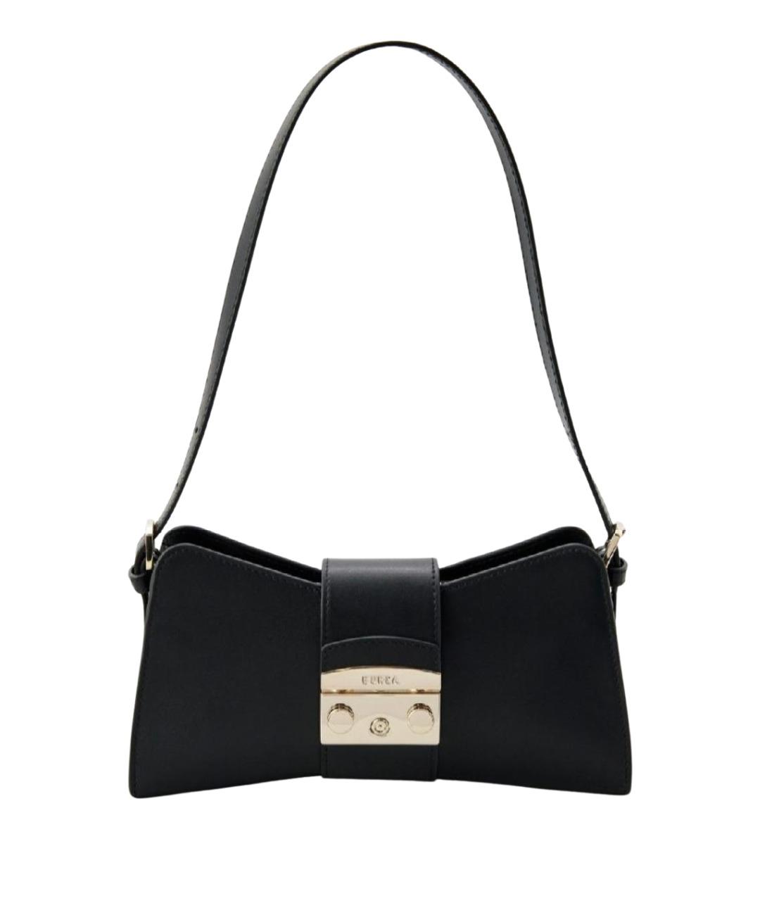 FURLA Черная кожаная сумка с короткими ручками, фото 1