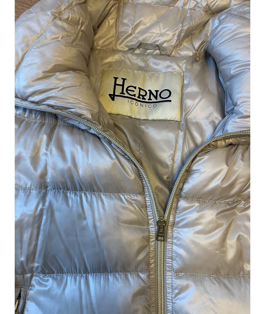 HERNO Бежевый синтетический пуховик, фото 3
