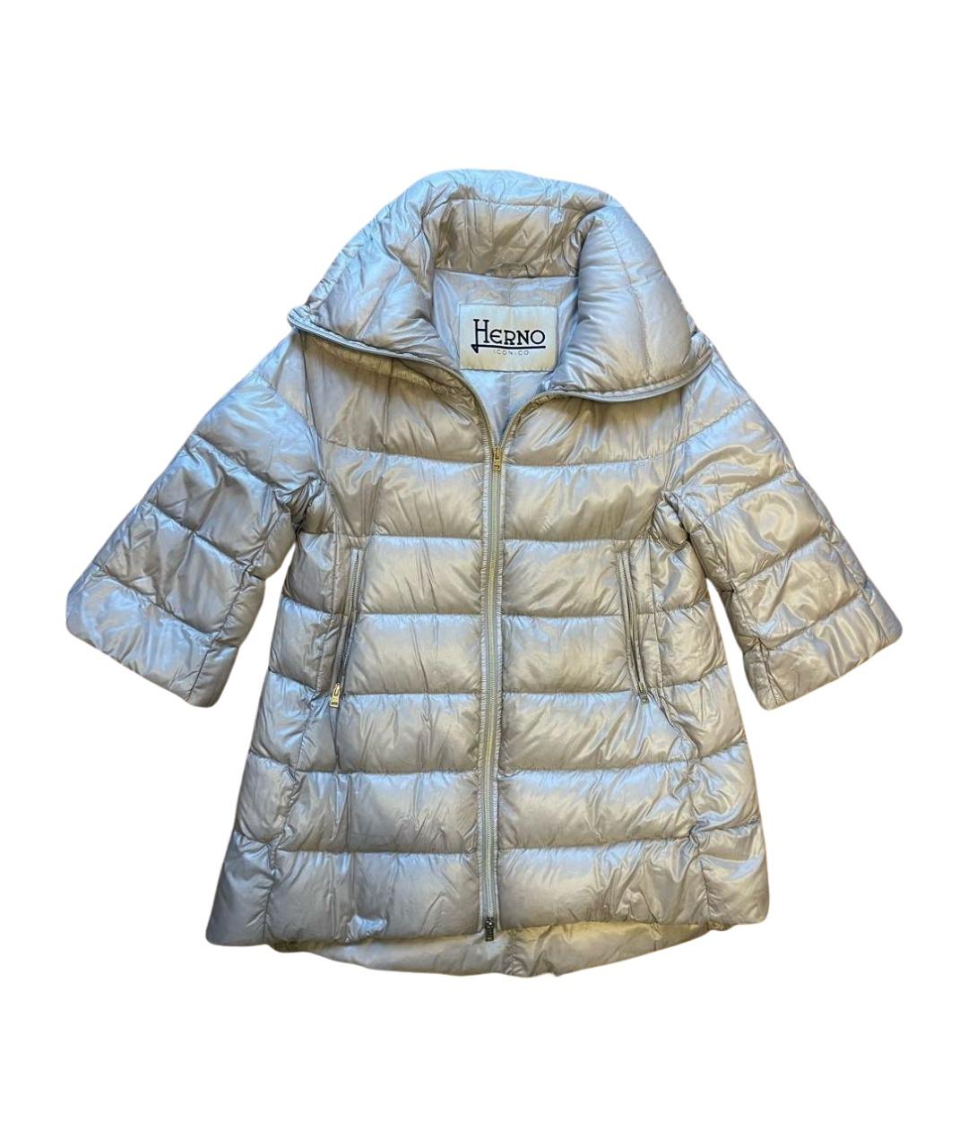 HERNO Бежевый синтетический пуховик, фото 1