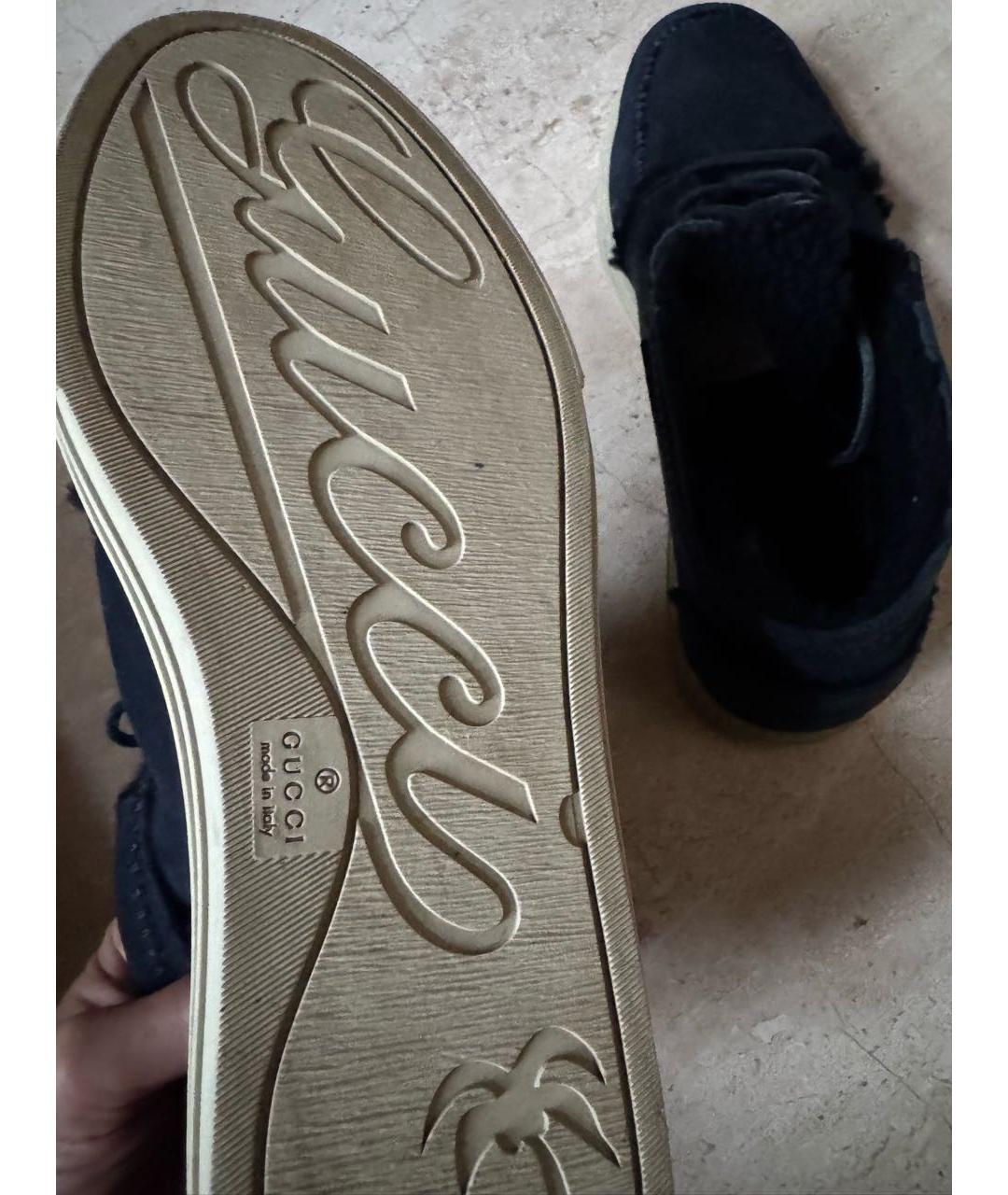 GUCCI Темно-синие замшевые высокие ботинки, фото 5