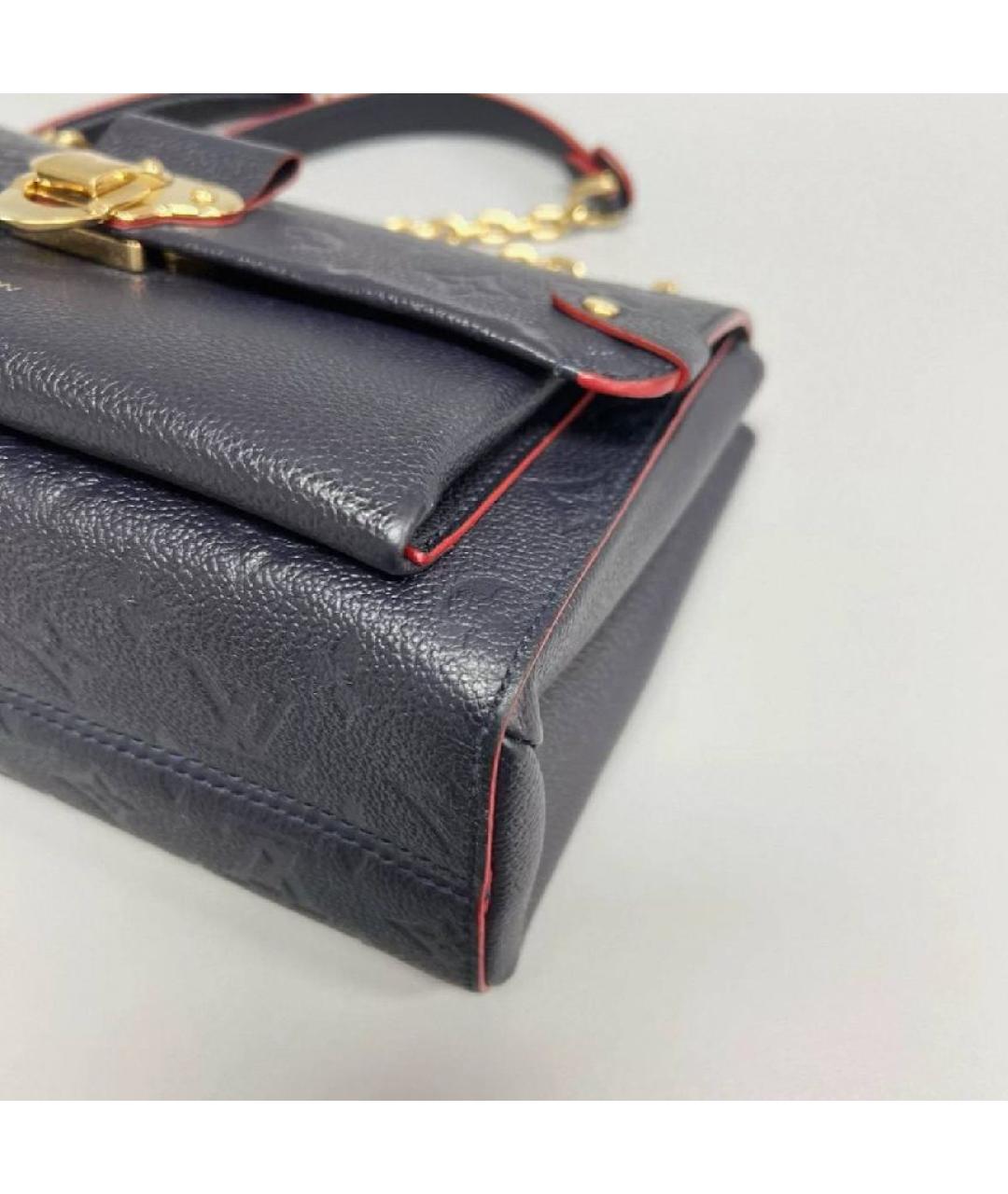 LOUIS VUITTON Темно-синяя кожаная сумка через плечо, фото 8
