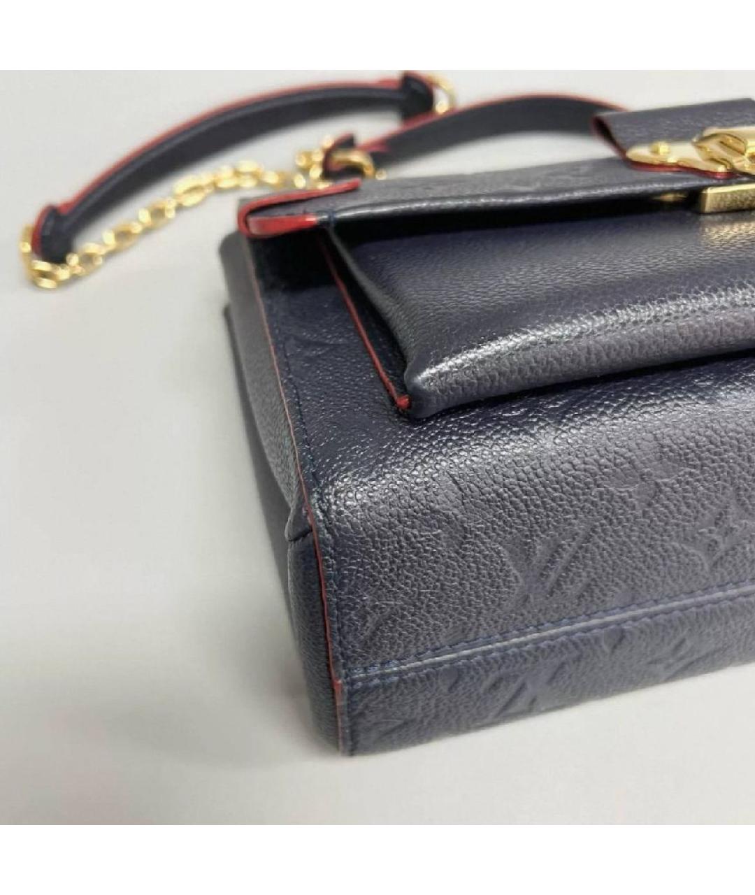 LOUIS VUITTON Темно-синяя кожаная сумка через плечо, фото 9