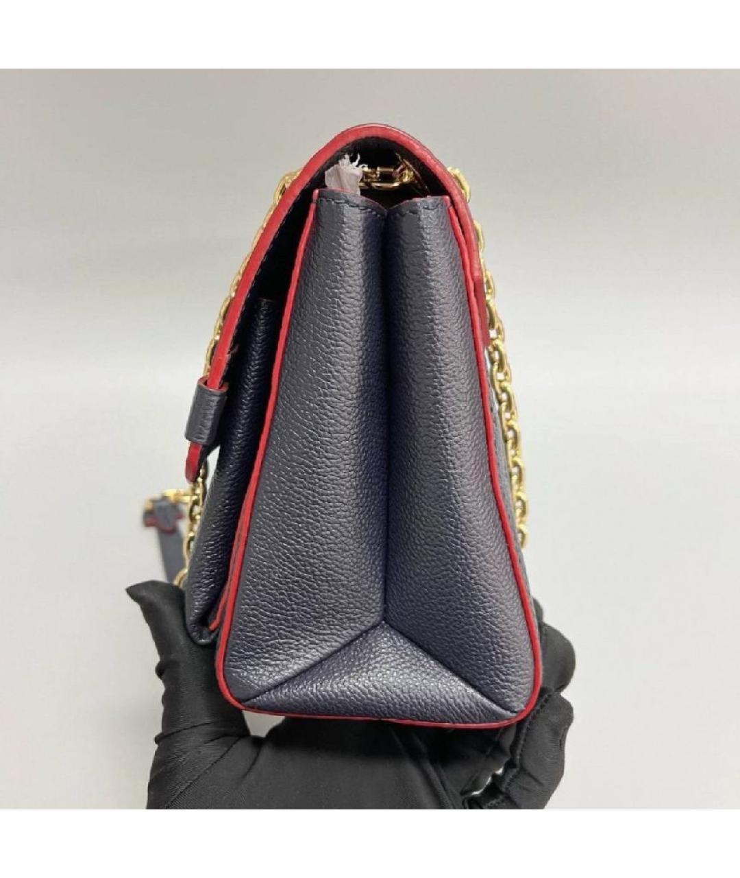 LOUIS VUITTON Темно-синяя кожаная сумка через плечо, фото 5