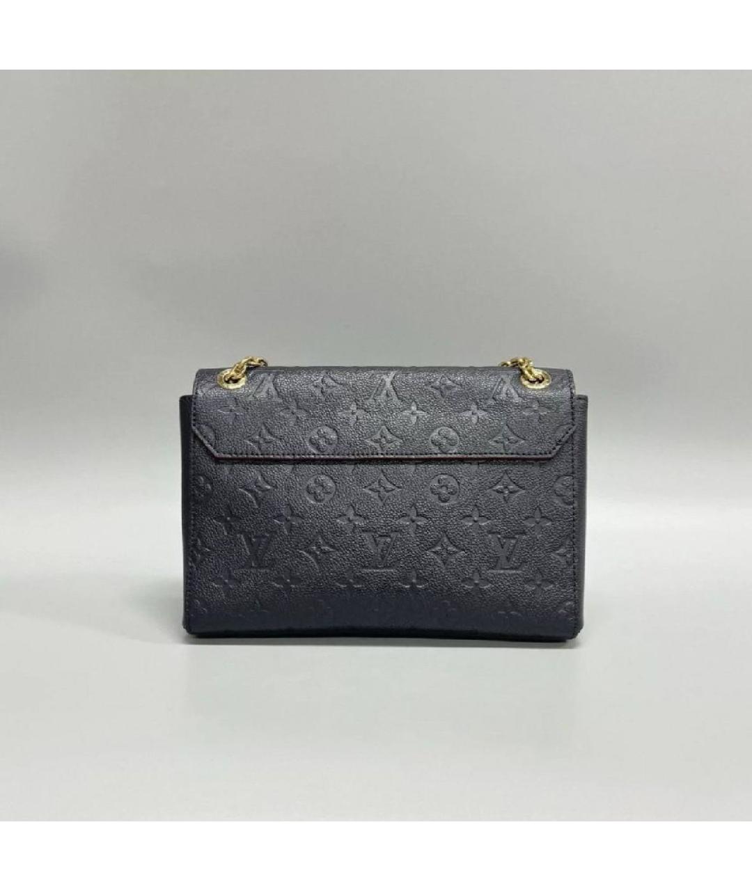 LOUIS VUITTON Темно-синяя кожаная сумка через плечо, фото 2