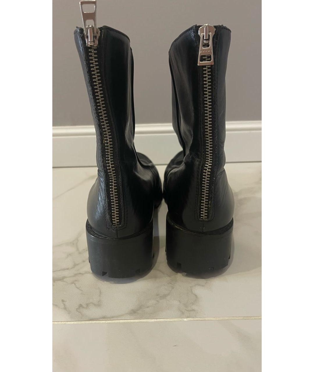 MARNI Черные кожаные полусапоги, фото 3