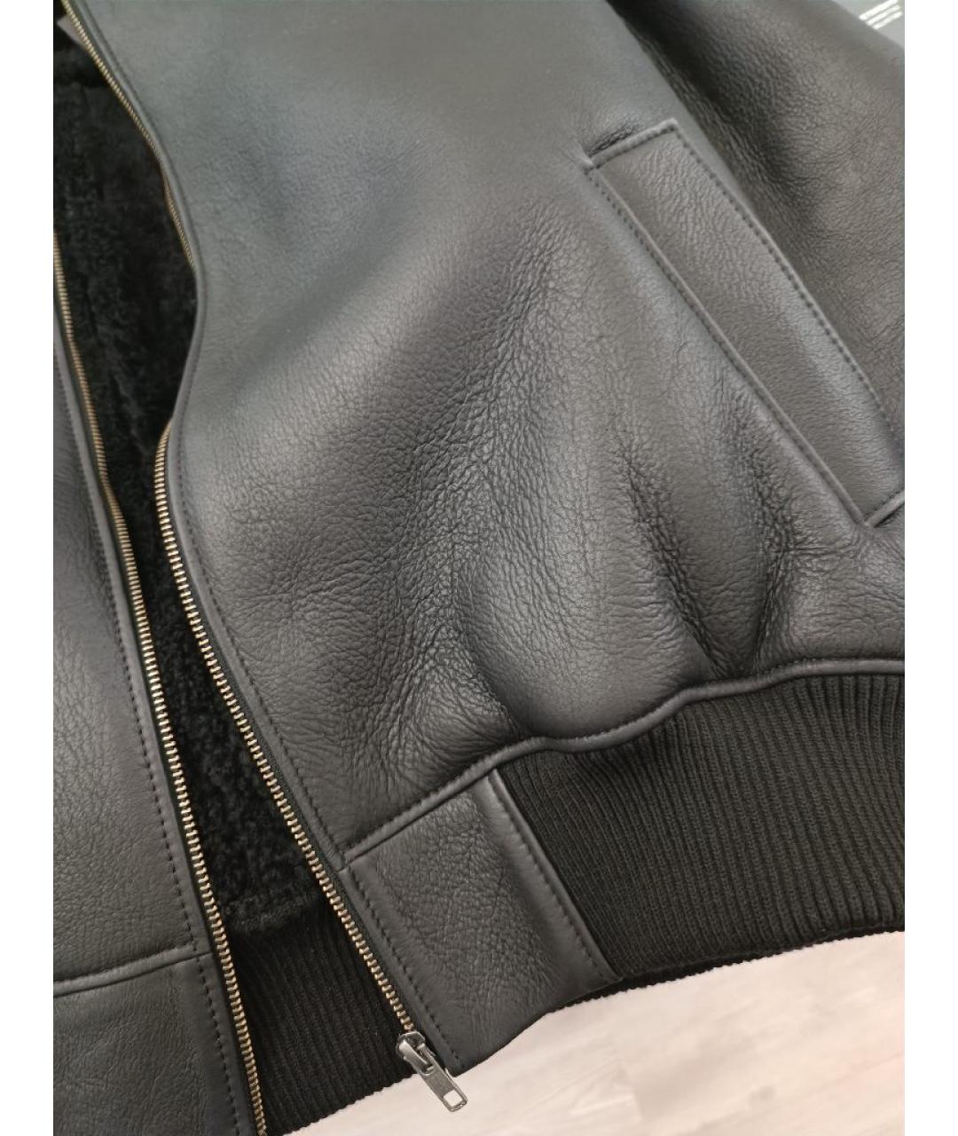 MANOKHI Черная кожаная дубленка, фото 5