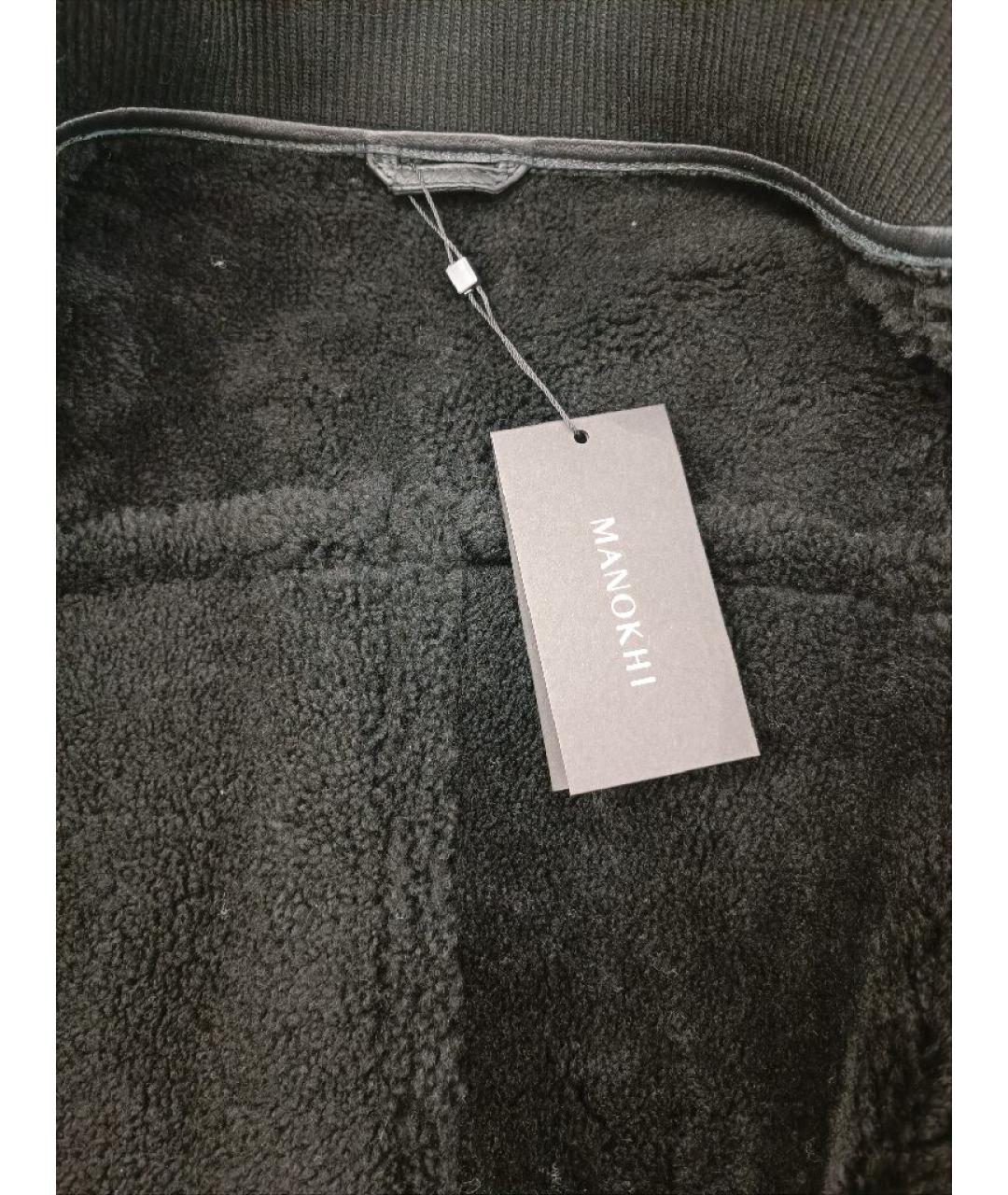 MANOKHI Черная кожаная дубленка, фото 3