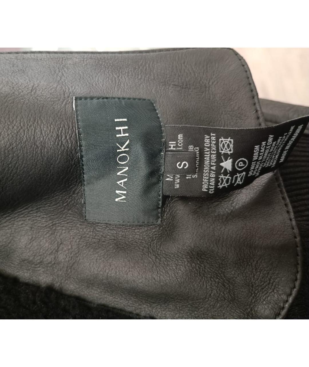 MANOKHI Черная кожаная дубленка, фото 4