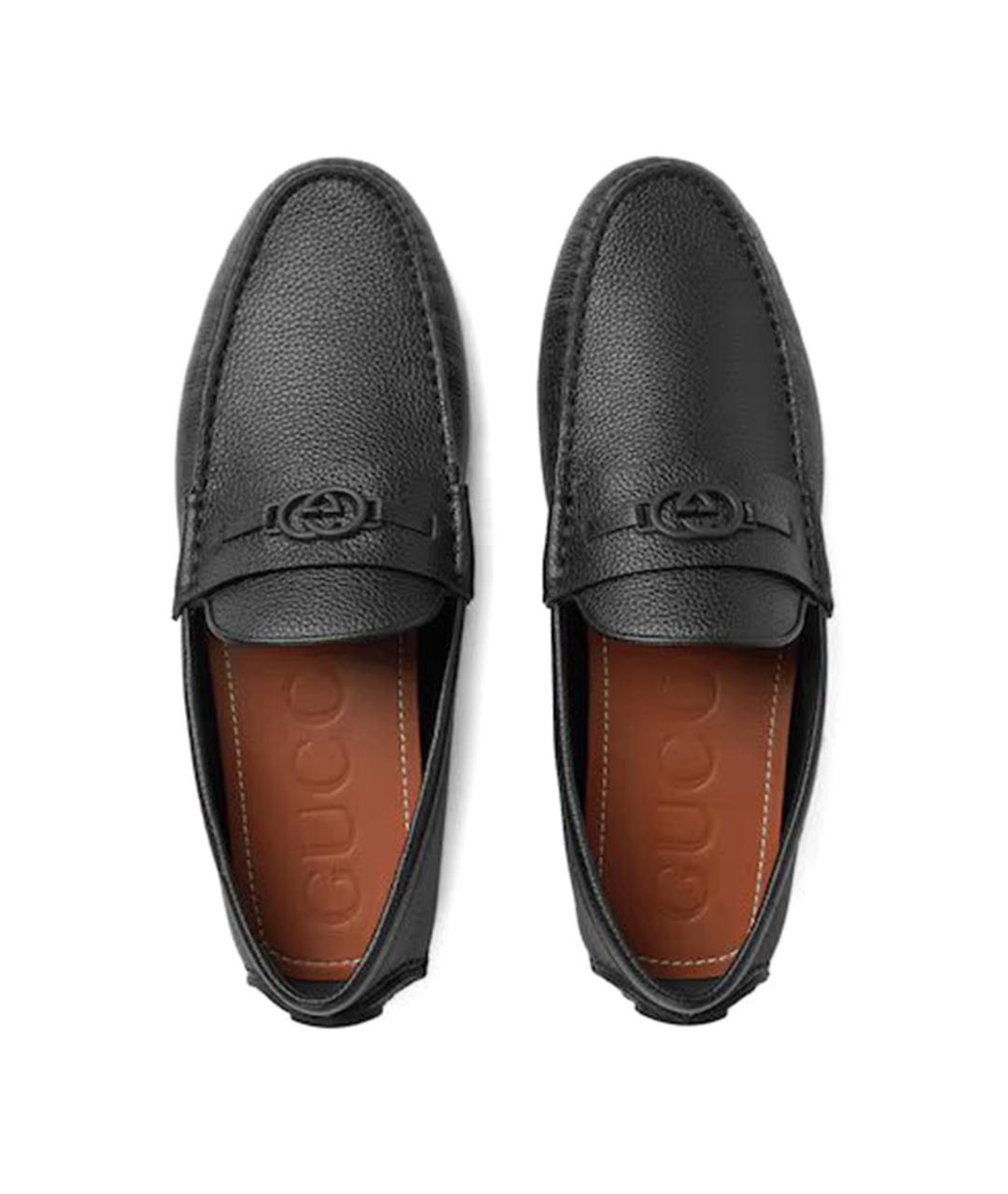GUCCI Черные кожаные мокасины, фото 2