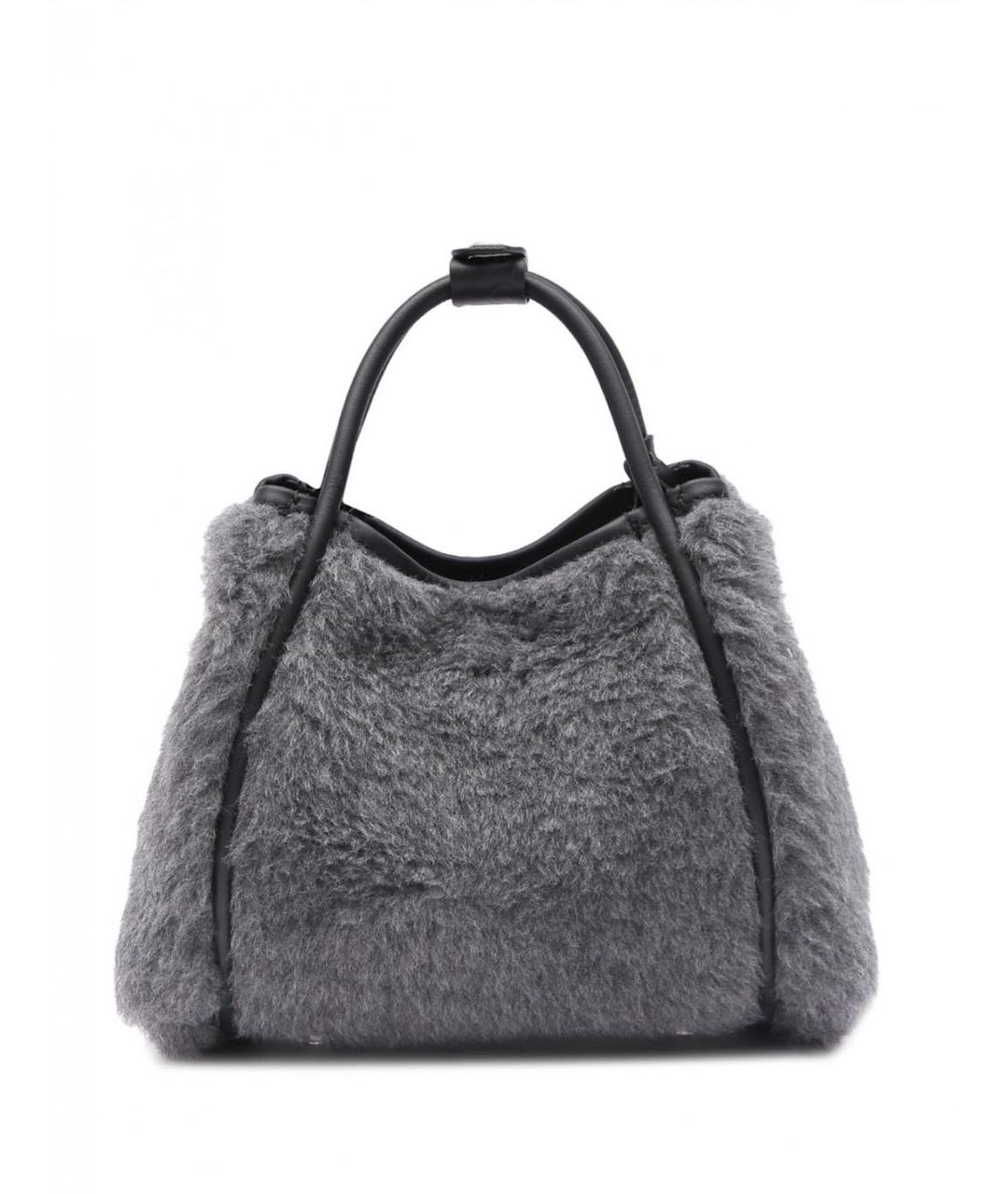 MAX MARA Серая шерстяная сумка с короткими ручками, фото 3