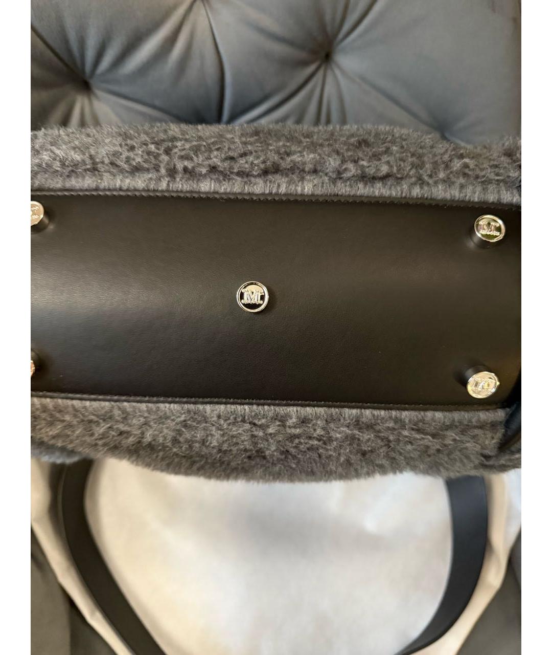 MAX MARA Серая шерстяная сумка с короткими ручками, фото 8