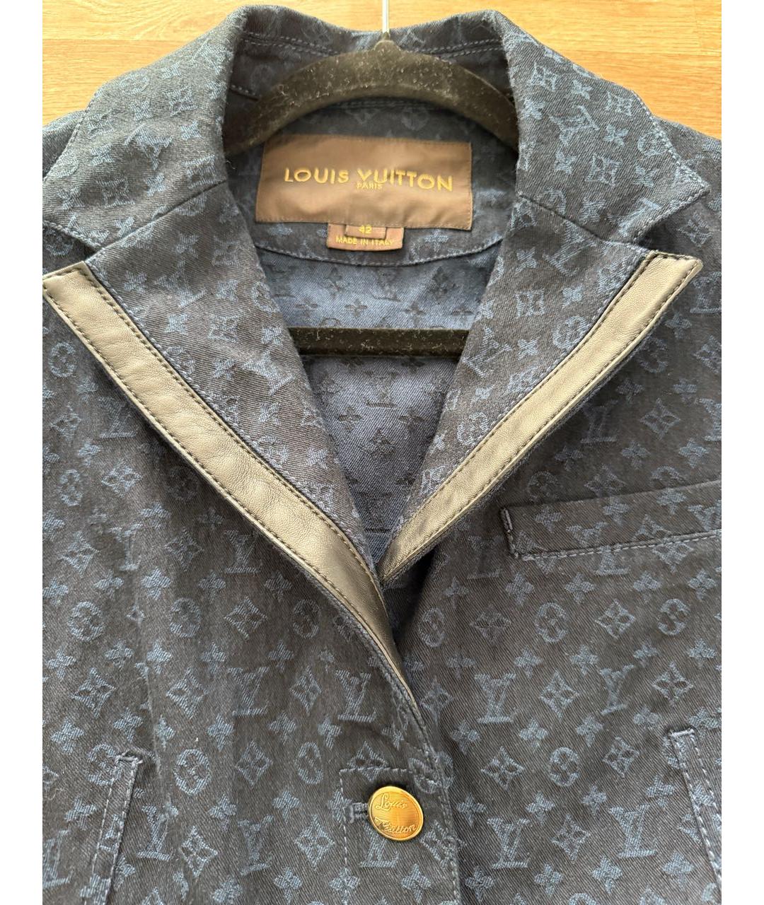 LOUIS VUITTON Темно-синий хлопковый жакет/пиджак, фото 4