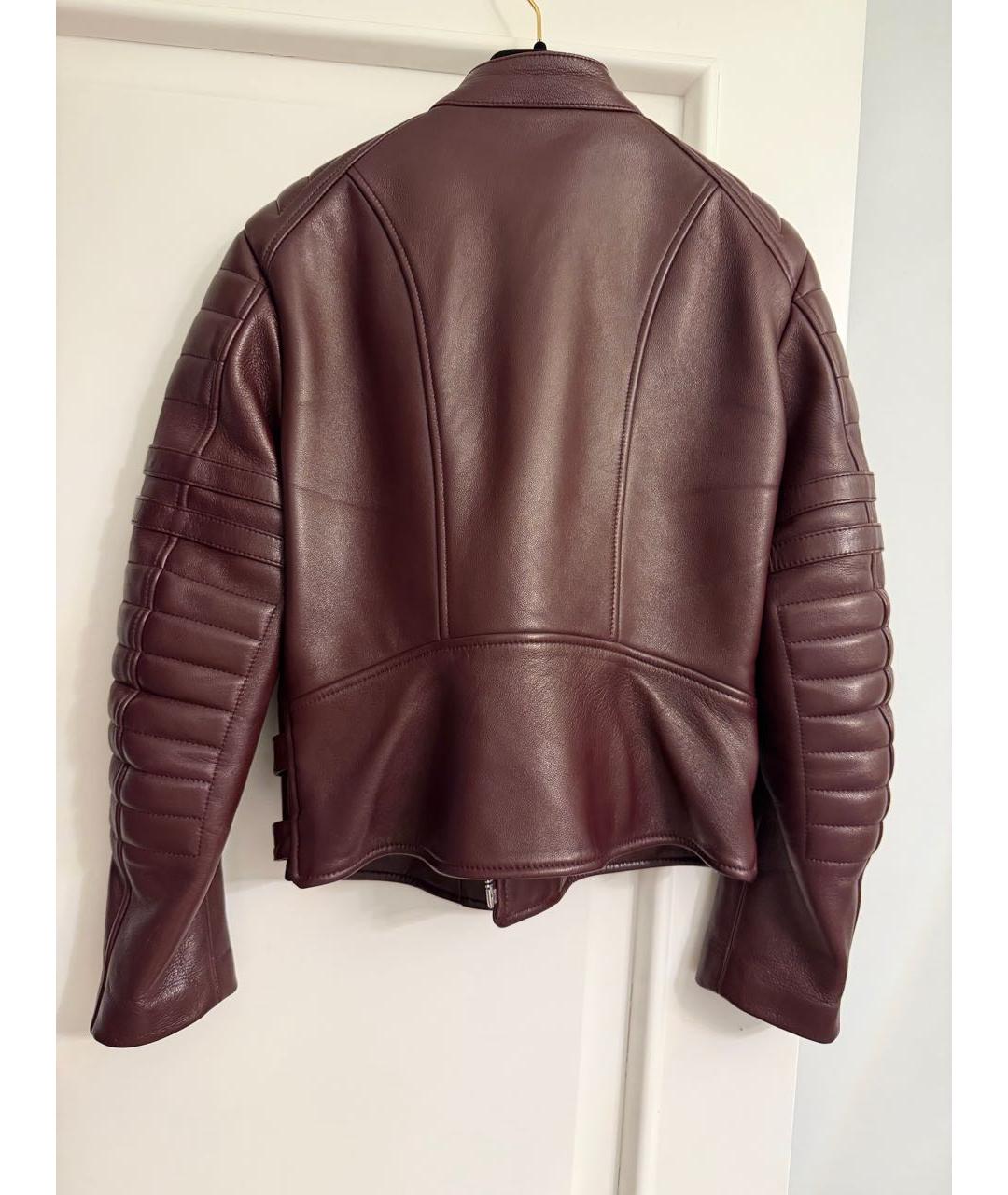 CELINE Бордовая кожаная куртка, фото 3