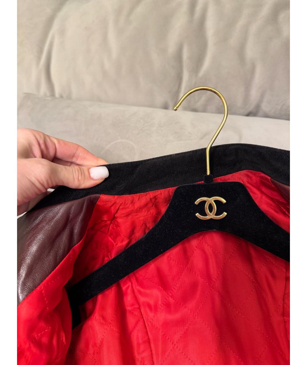 CELINE Бордовая кожаная куртка, фото 6