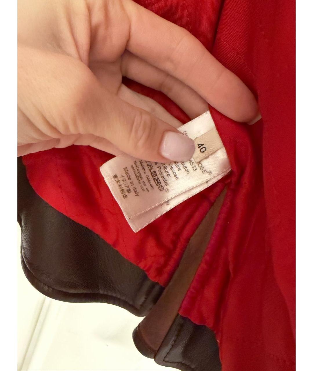 CELINE Бордовая кожаная куртка, фото 5