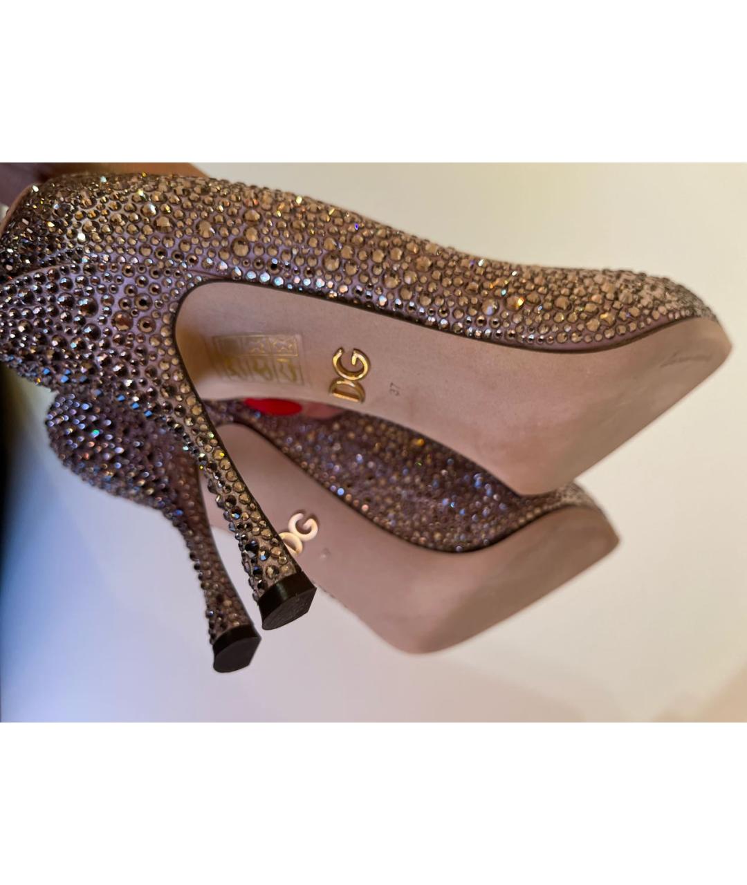 DOLCE&GABBANA Розовые текстильные туфли, фото 6