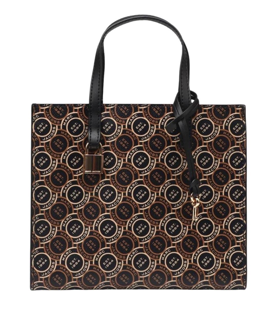 MARC JACOBS Коричневая кожаная сумка с короткими ручками, фото 1