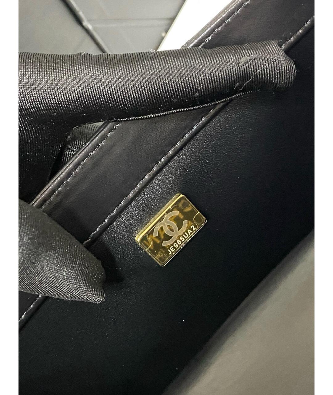 CHANEL Черная кожаная сумка через плечо, фото 8