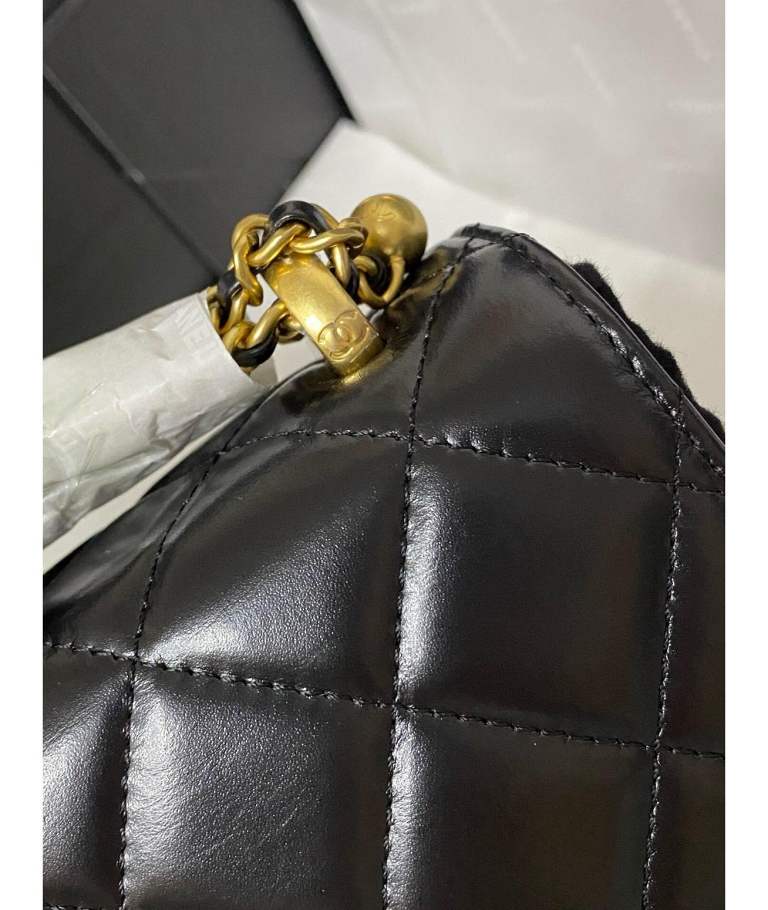 CHANEL Черная кожаная сумка через плечо, фото 7