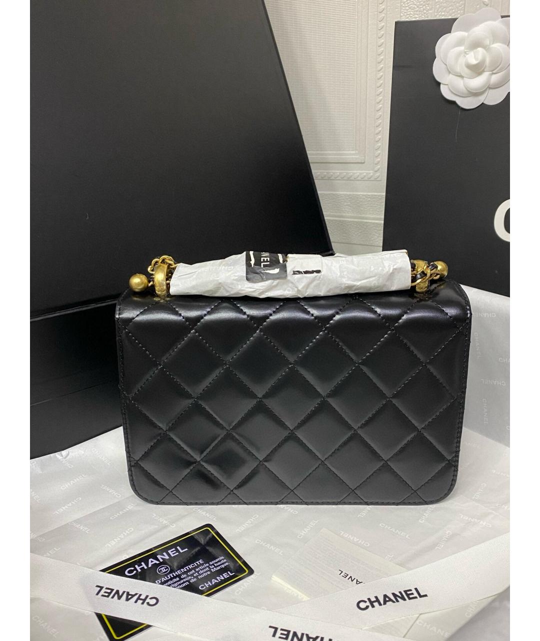 CHANEL Черная кожаная сумка через плечо, фото 3