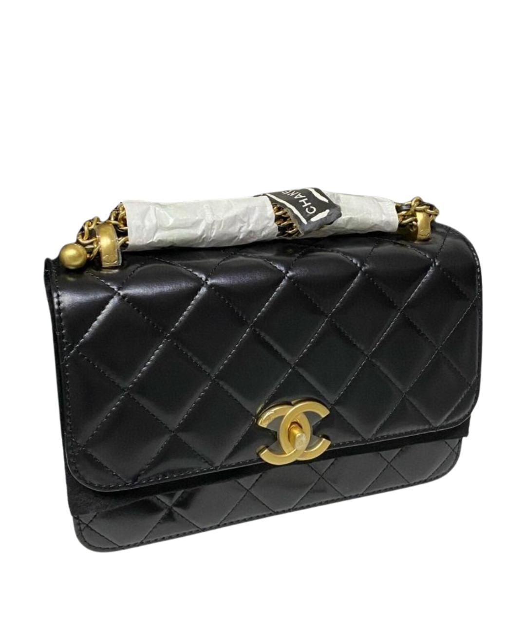 CHANEL Черная кожаная сумка через плечо, фото 1
