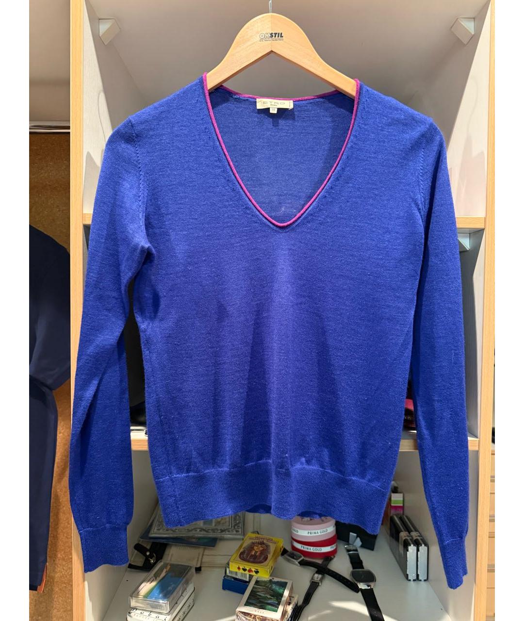 ETRO Синий кашемировый джемпер / свитер, фото 6