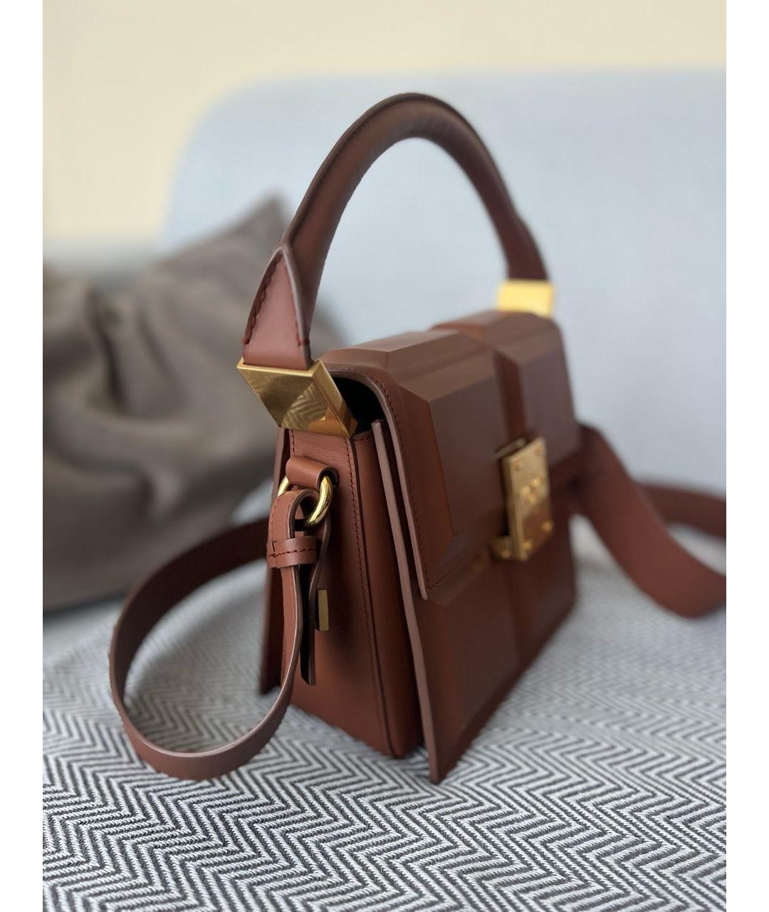 BALMAIN Коричневая кожаная сумка через плечо, фото 2